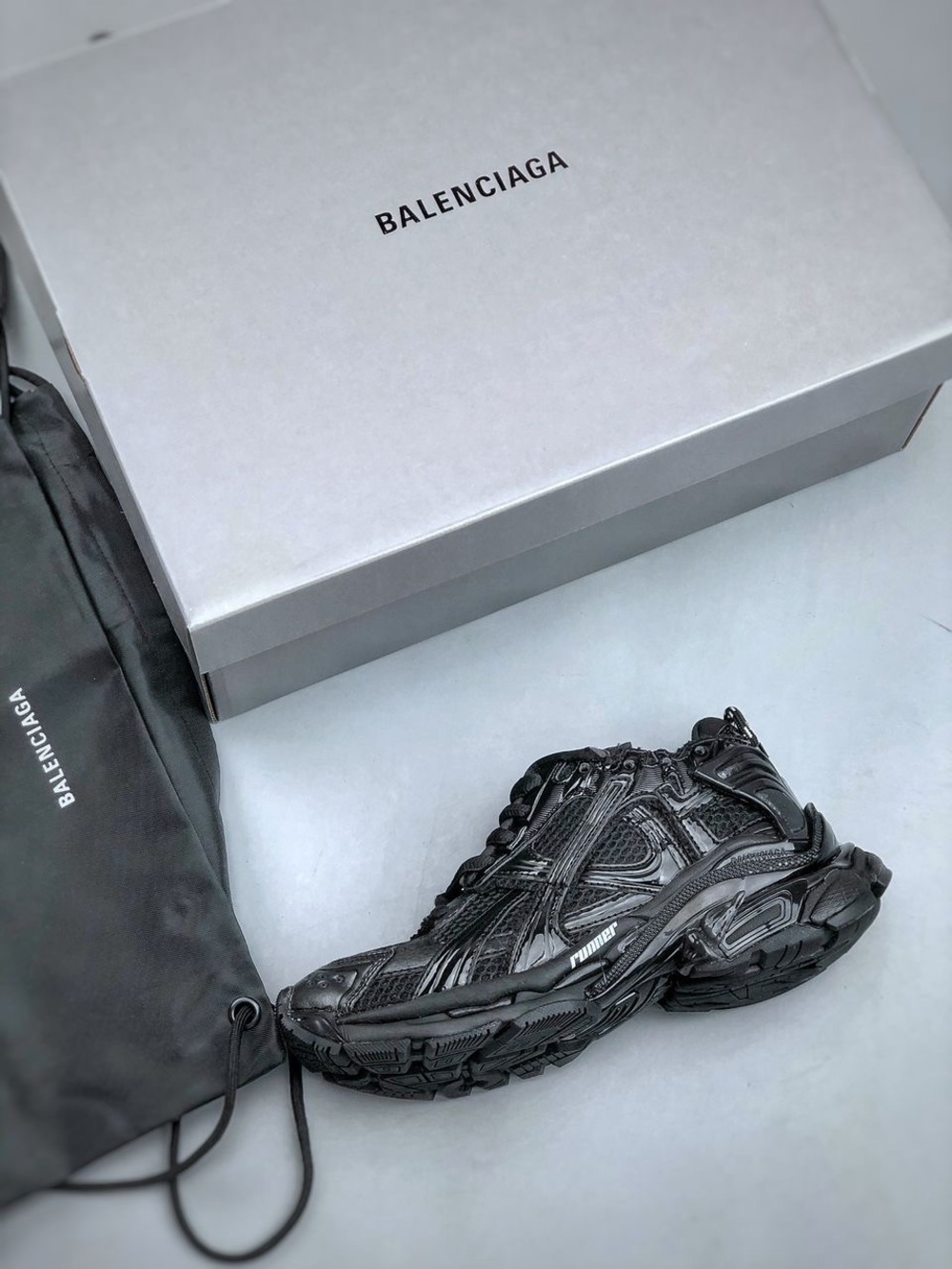 Balenciaga Runner Black Multi-Layer Sneakers - Picture 7 of 9